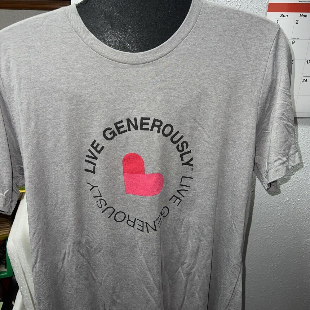 2024 Live Generously T-Shirt Thrivent Men's Large Grey Gray NWOT Womens Bella